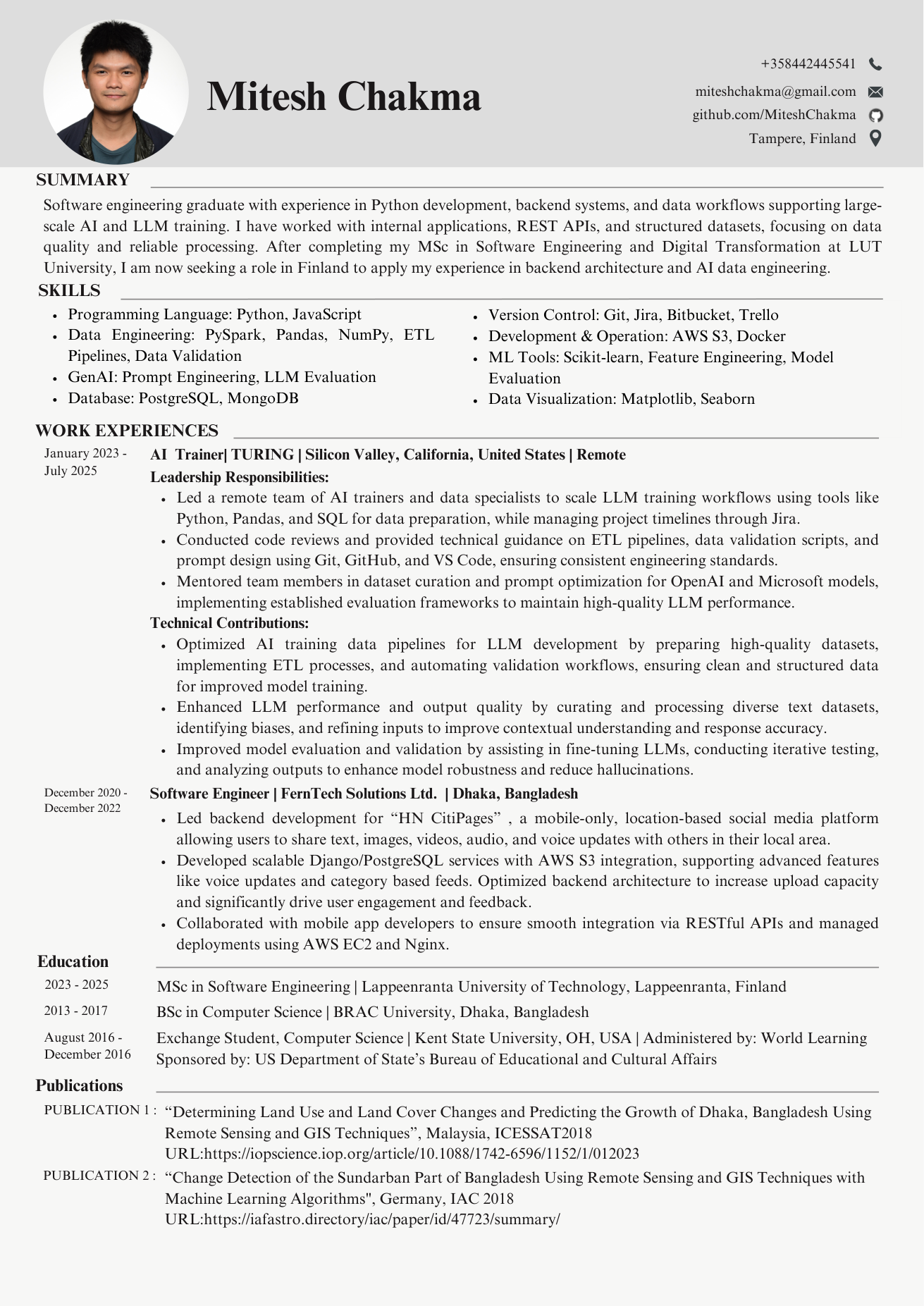 Preview of Mitesh Chakma resume
